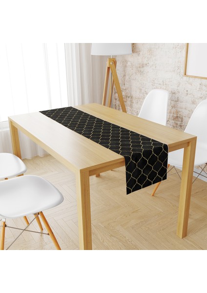 Evmila Kadife Kumaş Gold Detaylı Modern Geometrik Runnur Modeli 1328