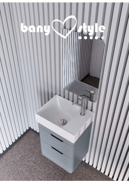 Seramik Cerastyle Sharp 40 x 30 Mini Dolap Uyumlu Lavabo