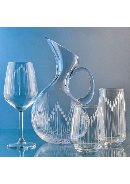 Kazaan 37 Parça Bardak Çeyiz Seti Ördek Karaflı Vega Desenli