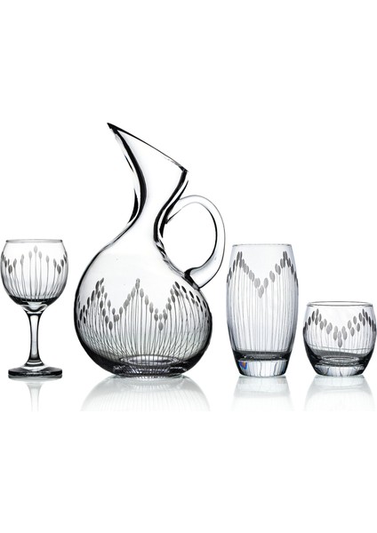 Pudgy 37 Parça Bardak Çeyiz Seti Ördek Karaflı Vega Desenli fiyatları