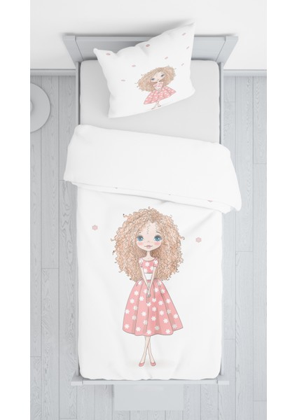 Evmila Sevimli Kız Kadife Dekoratif Örtü 121