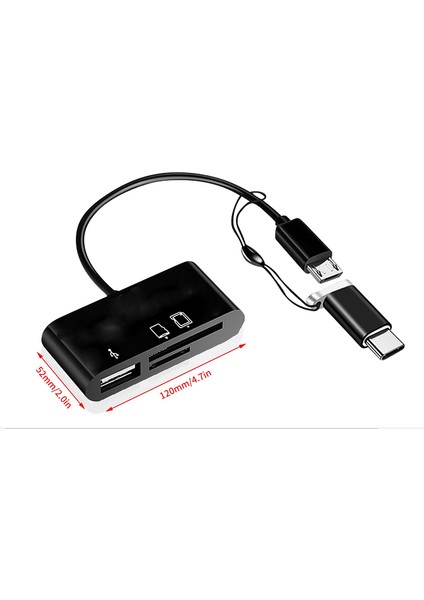 Micro USB Type C 3in1 Sd Micro Sd Kart Okuyucu Otg Çevirici Kablosu fiyatları