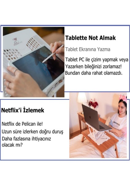 Yükseklik Ayarlı Laptop ve Kitap Standi Katlanabilir Fonksiyonel Standı