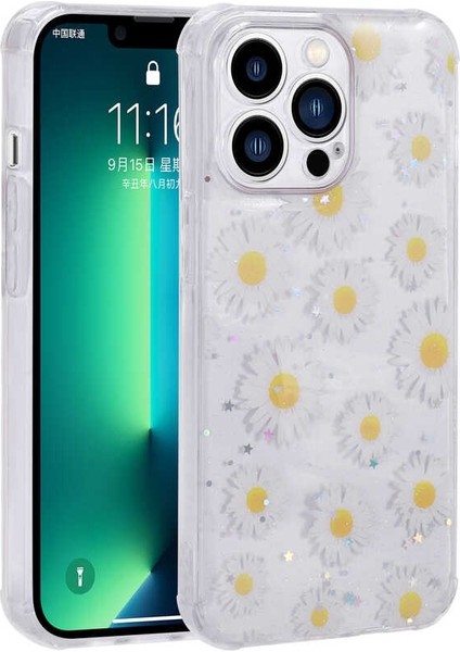 iPhone 13 Pro Max Kılıf Simli Desenli Kamera Korumalı Parlak Popy Kapak