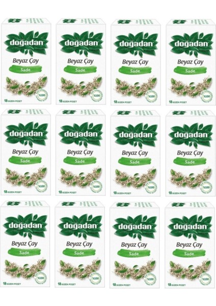 28 G x 12 Adet Sade Beyaz Çay Bitki Çayı Doğal ve Katkısız Özelliği ile