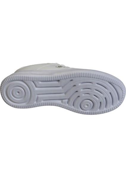 Erkek Beyaz Cilt Bağcıklı Düz Kalın Taban Sneaker Spor Ayakkabı