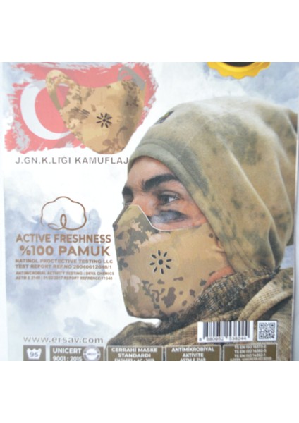 Kamuflaj Desenli Bariyer Maske