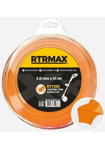 Rtrmax Tırpan Misinası Turuncu Burgulu 3,5MM*41M