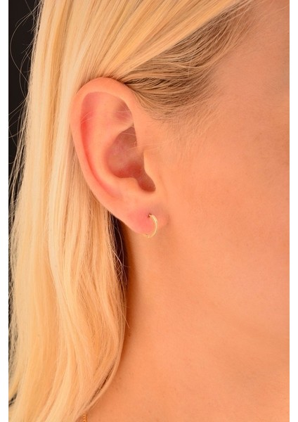 14 Ayar Rose Halka Altın Küpe