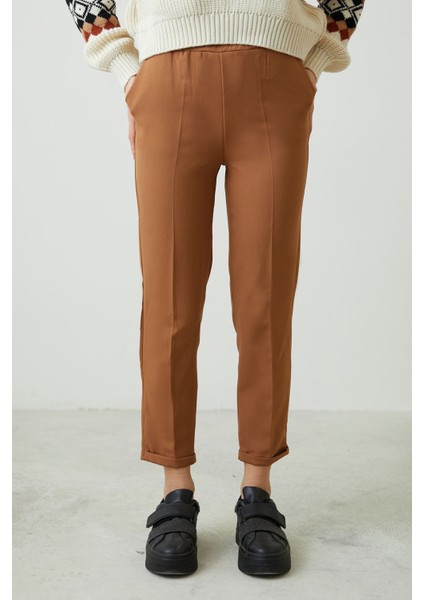 Duble Paça Pantolon-Karamel