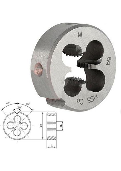 M2 x 0.4 Pafta DIN223 Normal Diş