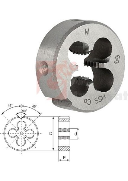 M22X0.5 Pafta DİN223, Ince Diş