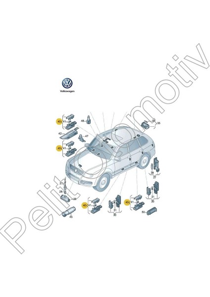 Golf 2006-2013 Ayak Aydınlatma Lambası 7L0947415 Orijinal