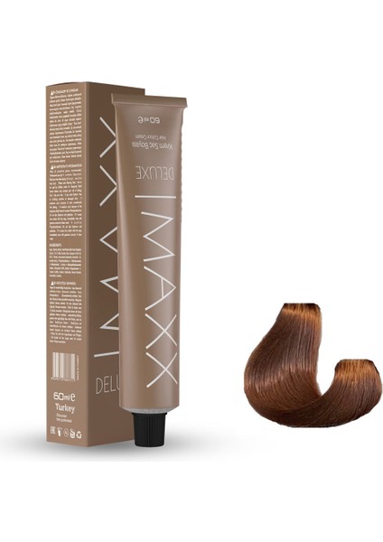 Deluxe Tüp Boya 8.73 Karamel 60 ml x 3 Adet + Sıvı Oksidan 3 Adet