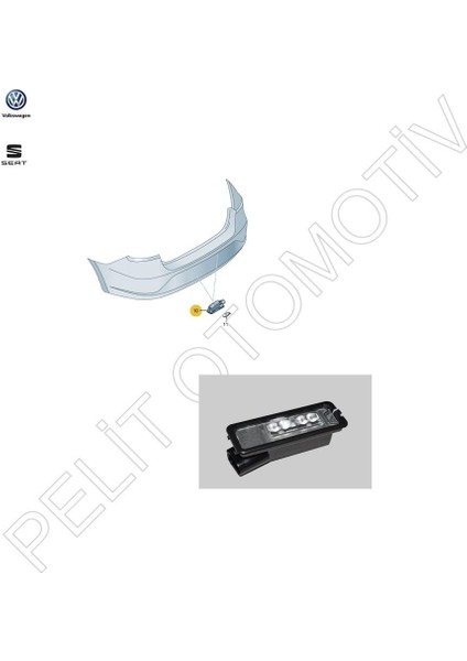 Pelit Otomotiv Passat B7 2011-2015 Ledli Plaka Lambası 1K8943021D Orjinal