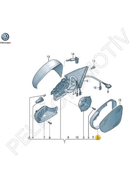 Scirocco Sağ Dış Ayna Çerçevesi 1K8857602A (2015-2018)