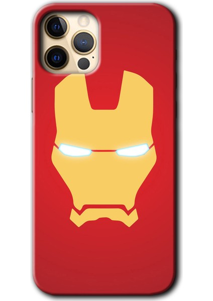 iPhone 12 Pro Max Kılıf Hd Desen Baskılı Arka Kapak + Temperli Cam - Ironman