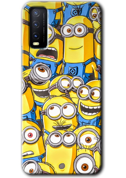 Vivo Y20 Kılıf Hd Desen Baskılı Arka Kapak - Minion Ordusu
