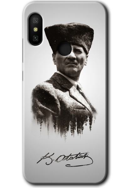 Xiaomi Mi Max 3 Kılıf Hd Desen Baskılı Arka Kapak - Mustafa Kemal Atatürk