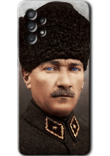 Samsung Galaxy A73 Kılıf Hd Desen Baskılı Arka Kapak + Temperli Cam - Başkomutan Atatürk