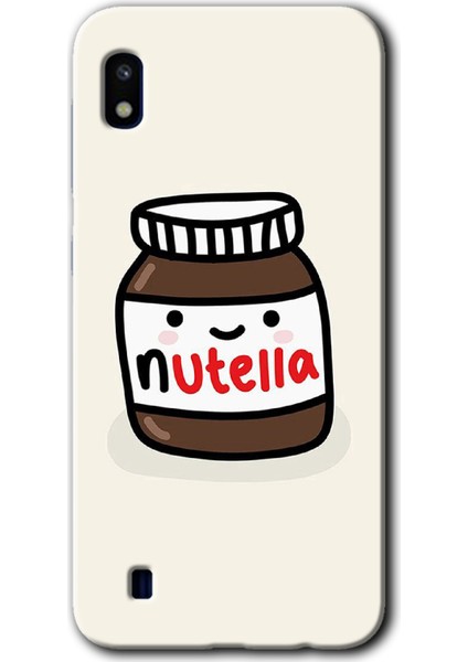 Samsung Galaxy A10 Kılıf Hd Desen Baskılı Arka Kapak + Temperli Cam - Nutella Aşkım