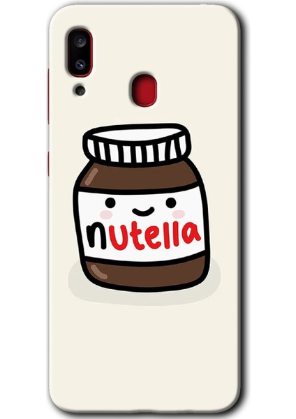 Samsung Galaxy A30 Kılıf Hd Desen Baskılı Arka Kapak + Temperli Cam - Nutella Aşkım