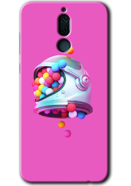 Huawei Mate 10 Lite Kılıf Hd Desen Baskılı Arka Kapak + Temperli Cam - Uzay Başlığı