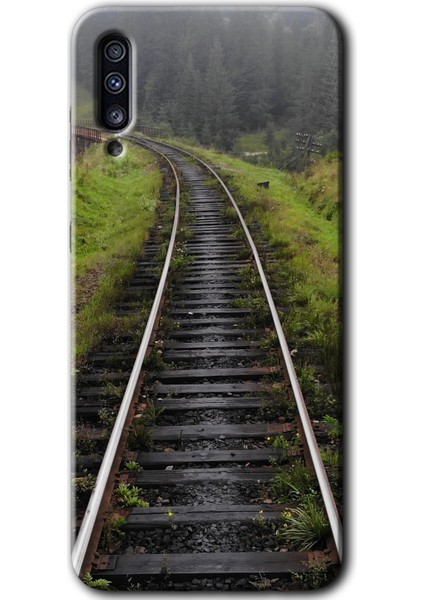 Samsung Galaxy A30S Kılıf Hd Desen Baskılı Arka Kapak + Temperli Cam - Tren Yolu