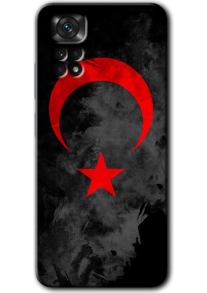 Xiaomi Redmi Note 11 5g Global Kılıf Hd Desen Baskılı Arka Kapak - Black Ayyıldız
