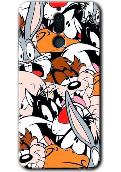 Huawei Mate 10 Lite Kılıf Hd Desen Baskılı Arka Kapak + Temperli Cam - Karakterler