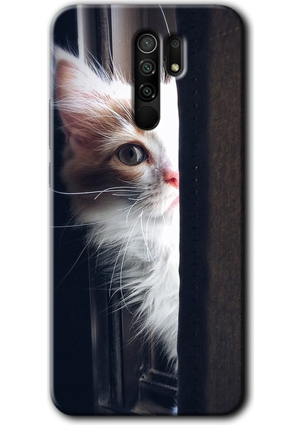Xiaomi Redmi 9 Kılıf Hd Desen Baskılı Arka Kapak - Kedi Bakışı