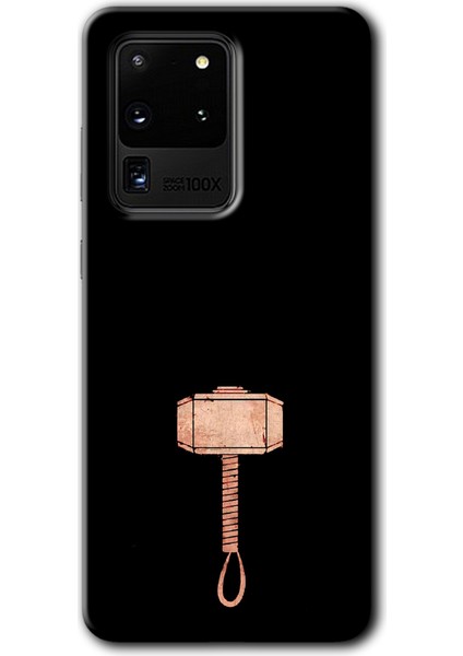Samsung Galaxy S20 Ultra Kılıf Hd Desen Baskılı Arka Kapak + Temperli Cam - Thor Çekiç