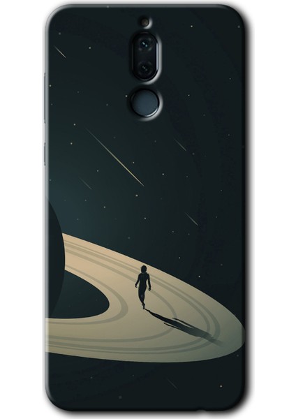 Huawei Mate 10 Lite Kılıf Hd Desen Baskılı Arka Kapak + Temperli Cam - Space Planet