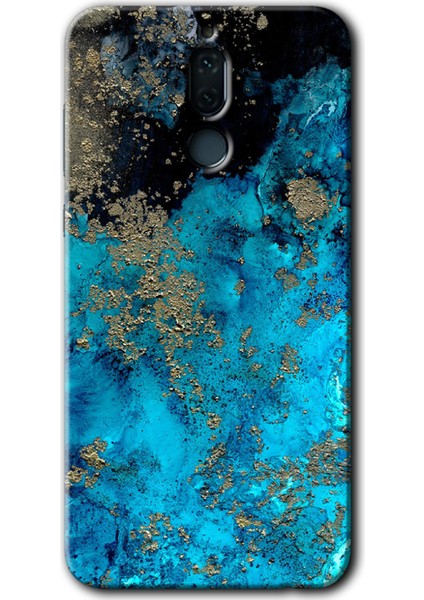 Huawei Mate 10 Lite Kılıf Hd Desen Baskılı Arka Kapak + Temperli Cam - Klas Mermer