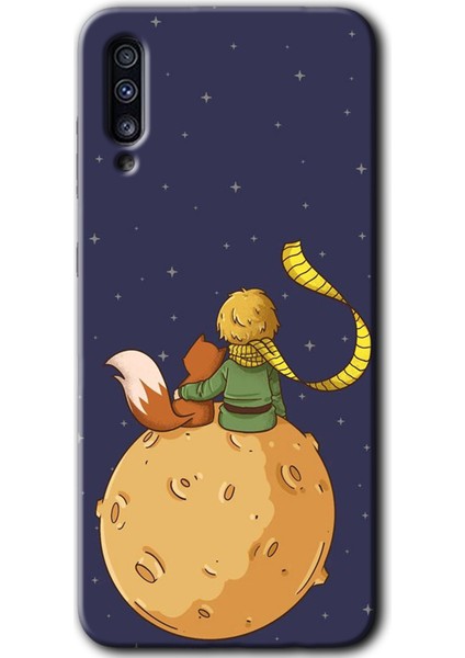 Samsung Galaxy A50S Kılıf Hd Desen Baskılı Arka Kapak + Temperli Cam - Küçük Prens