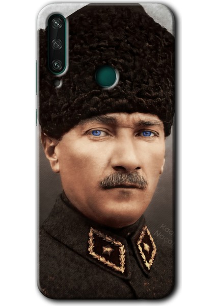 Huawei Y6P Kılıf Hd Desen Baskılı Arka Kapak + Temperli Cam - Başkomutan Atatürk