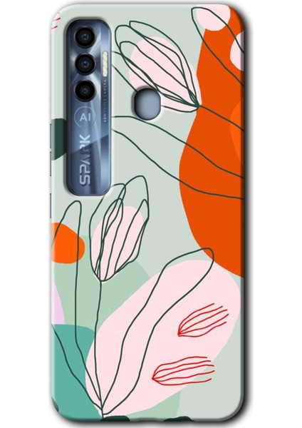Tecno Spark 7 Pro Kılıf Hd Desen Baskılı Arka Kapak - Vektör Çiçekler