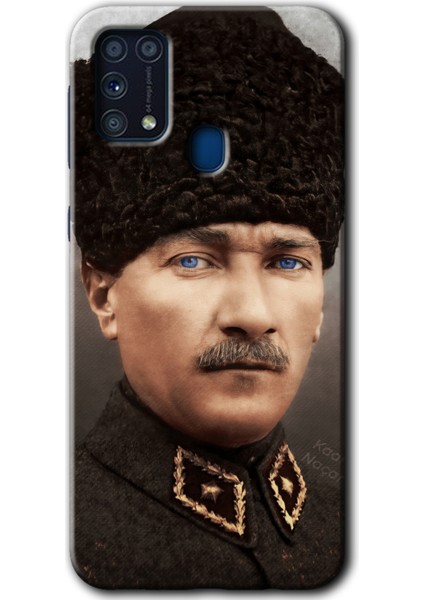 Samsung Galaxy M31 Kılıf Hd Desen Baskılı Arka Kapak + Temperli Cam - Başkomutan Atatürk