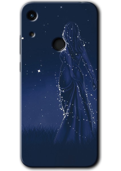 Honor 8A Kılıf Hd Desen Baskılı Arka Kapak + Temperli Cam - Gecenin Kraliçesi