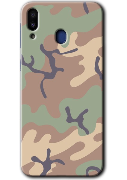 Samsung Galaxy M10S Kılıf Hd Desen Baskılı Arka Kapak + Temperli Cam - Kamuflaj 29