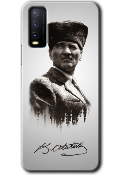 Vivo Y20S Kılıf Hd Desen Baskılı Arka Kapak - Mustafa Kemal Atatürk