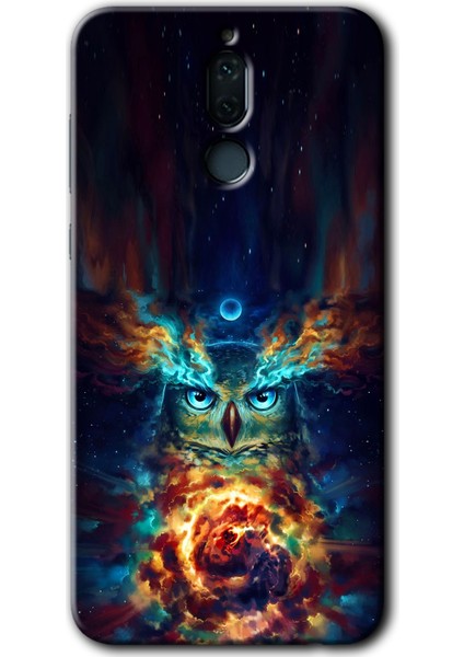 Huawei Mate 10 Lite Kılıf Hd Desen Baskılı Arka Kapak + Temperli Cam - Ballı Baykuş