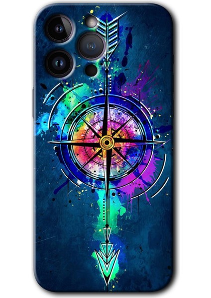 iPhone 14 Pro Max Kılıf Hd Desen Baskılı Arka Kapak - Gizemli Pusula