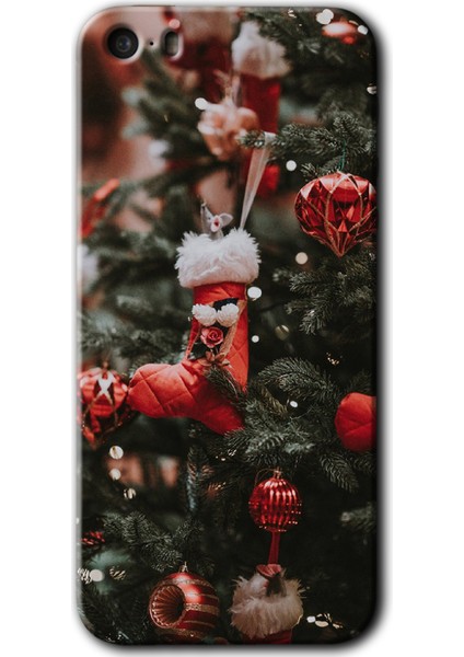 iPhone 5s Kılıf Hd Desen Baskılı Arka Kapak + Temperli Cam - Happy New Year