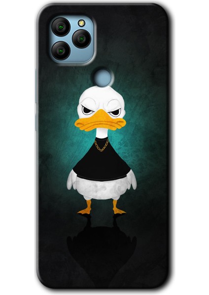 General Mobile Gm 22 Plus Kılıf Hd Desen Baskılı Arka Kapak + Temperli Cam - Angry Duck