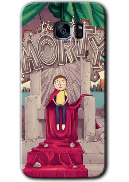 Samsung Galaxy S7 Edge Kılıf Hd Desen Baskılı Arka Kapak + Temperli Cam - Morty
