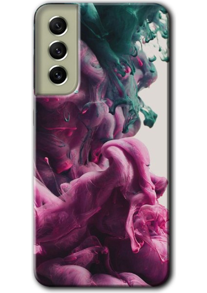 Samsung Galaxy S21 Fe Kılıf Hd Desen Baskılı Arka Kapak + Temperli Cam - Liquid Cloud