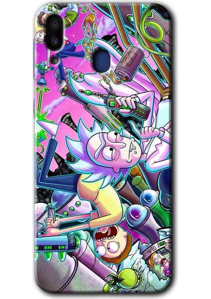 Samsung Galaxy M10S Kılıf Hd Desen Baskılı Arka Kapak + Temperli Cam - Graffiti Çizgi Film