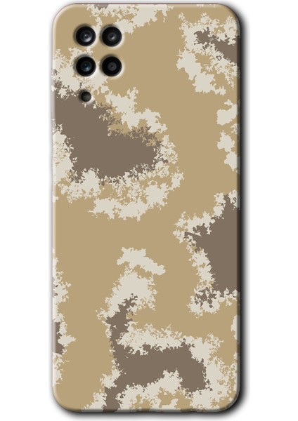 Samsung Galaxy A12 Kılıf Hd Desen Baskılı Arka Kapak + Temperli Cam - Kamuflaj 33