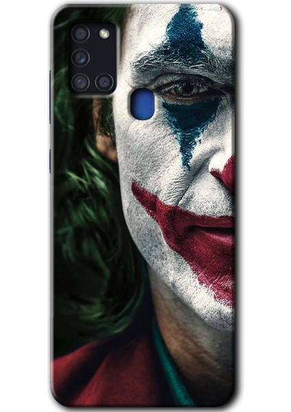 Samsung Galaxy A21S Kılıf Hd Desen Baskılı Arka Kapak + Temperli Cam - Joker